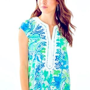 LILLY PULITZER Madia Tunic Dress Whisper Blue Boom Croca Locca Small